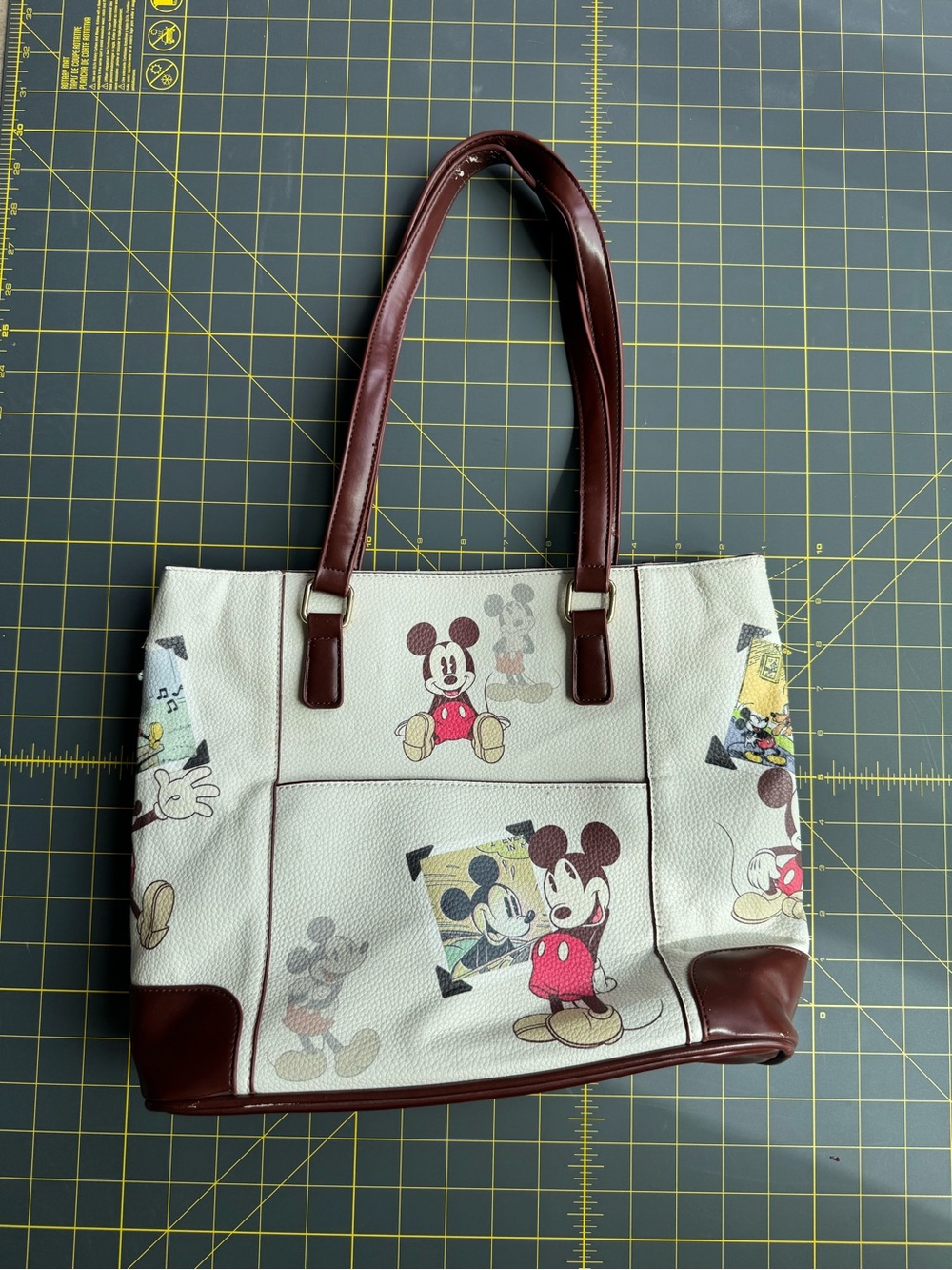 Bradford Exchange Disney Cream and Brown Mickey Mouse Tote - Picture 3 of 8